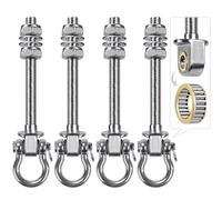 Dolibest 4pcs Crochet de Hamac, 17.5cm Accroche de Balançoire Fixation Fauteuil Suspendu de 180 Pivot Ensemble Plafond Poutre Chaise de Yoga Sac de Frappe Materiel de Suspension, 1500lbs