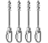 Dolibest 4pcs Crochet de Hamac, M10 x 180mm Accroche de Balançoire Fixation Fauteuil Suspendu Pivot Ensemble Support Fixation Plafond/Poutre pour Corde Yoga/Cerceau Aérien/Sac Frappe/Sac Sable,1500lbs