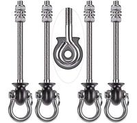 Dolibest 4pcs Mousqueton de Suspension pour Hamac, 24.5cm Kit de Montage Pivotant à 180° Ensemble de pour Aire de Jeux Intérieure/Extérieure, Chaise de Yoga, Sac de Frappe, 1500lbs