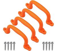 Dolibest 4pcs Poignées de Sécurité, 18cm Solides Poignées de Main pour Grimper sur Le Cadre de Jeu/la Balançoire/Maison de Jeu/Les Barres de Singe d'intérieur/d'extérieur et Les Accessoires, Rouge