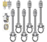 Dolibest 6pcs Boulons de Suspension 22.5cm Hamac Suspension pour Balançoire Kit Palier de Montage Pivotant pour Chaise d'intérieur/d'extérieur, Corde de Yoga, Sac de Frappe, Sac de Sable, 1500lbs