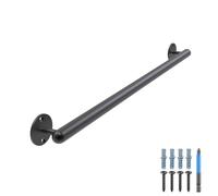 Dolibest 81cm Main Courante Noir, Rampe d’escalier en Métal 3.3cm Main Courante Noir Ronde Barre de Poignée de Sécurité Intérieure/Extérieure Murale Balustrade pour Enfant/Handicapée/Personnes âgées