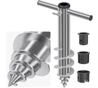 Dolibest Ancrage au Sol Parasol, Parapluie Terrasse Support Terre à Visser Base pour 42cm Piquet Terre Ligne Lavage Rotative Piquet Parapluie Soleil Plage Ancrage Sable Poteau 3-5cm, Poignée Tube