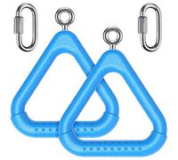 Dolibest Anneau Gym Enfant 2 Trapèzes Balançoire Bar Triangle/Bleu | ExtéRieur IntéRieur,Slackline kit Parcours d'Obstacles Parcours Ninja Dans Jardin Gymnastique Domestique,Mousqueton,500lb