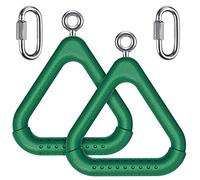 Dolibest Anneau Gym Enfant 2 Trapèzes Balançoire Bar Triangle/Vert | ExtéRieur IntéRieur,Slackline kit Parcours d'Obstacles Parcours Ninja Dans Jardin Gymnastique Domestique,Mousqueton,500lb