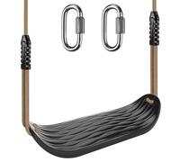 Dolibest Balancoire Extérieur, Siège Balançoire Arbre Interieur Plastique Dur Balancoire avec Réglable Corde 130-200cm & Mousqueton pour Bébé/Enfant/Adulte/Adolescent, Ondulations de l'eau Noir/113kg