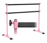 Dolibest Barre de Ballet Autoportante Rose, Barres de Danse 10 Réglables en Hauteur avec Caoutchouc Antidérapants & Revêtement en Tissu Enfants&Adultes l'entraînement à la Barre à Domicile, 150 x 71cm