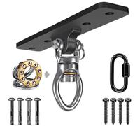 Dolibest Crochet de balançoire Robuste, Accessoire avec Mousqueton pour Aire de Jeux intérieure et extérieure, kit de Suspension de balançoire de Porche pour Bois et béton avec 4 vis à Bois et 4