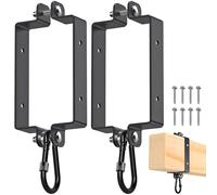 Dolibest Crochets de Balançoire Le Madrier Carré (145 x 93 mm), Collier de Serrage pour Balançoire avec Cadre d'escalade à Mousqueton Support Sac de Frappe pour Chaise Hamac, Montée sur Poutre en Bois