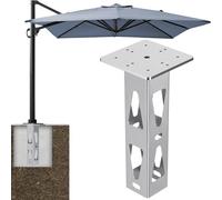 Dolibest Enterré Base de Parasol de Terrasse, Support Parasol Balcon Ancrage Universel pour Parasol Plaque de Fixation au Sol pour Poteau Cantilever Déporté pour Jardin Extérieur, Cour ou Balcon
