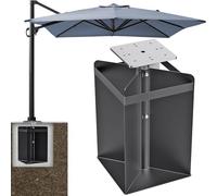 Dolibest Enterré Base de Parasol de Terrasse, Support Parasol Balcon Ancrage Universel pour Parasol Plaque Fixation au Sol pour Poteau Cantilever Déporté pour Jardin Extérieur Cour ou Balcon, en kit