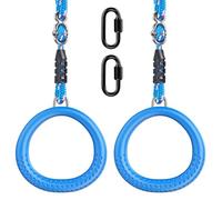 Dolibest Lot de 2 Anneaux Ronds en Forme de trapèze avec Corde réglable de 72 à 102 cm pour Aire de Jeux extérieure, Parcours d'obstacles, équipement d'entraînement pour activités Amusantes en