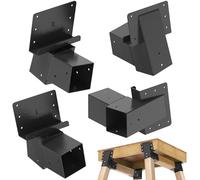 Dolibest Lot de 4 supports robustes de 10,2 x 10,2 cm, support d'angle composé, design anti-balancement, revêtement en poudre pour plateformes extérieures, chasse aux cerfs, cabane de tir, terrasses