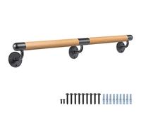 Dolibest Main Courante 200cm Escalier Rampe Escalier Bois Poignée Sécurité | Escaliers Intérieurs Extérieurs,Personnes Âgées Handicapées Enfants,Couloirs Passages Terrasses Balcons,Ronde 3.8cm/227KG