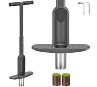 Dolibest Outil de Plantation à Bulbes, 91cm Transplanteuse Bulbes Manche Profondeur 9cm Profondeur Outil Jardinage pour Tulipes et Jonquilles Denture Tranchante avec Vidange Automatique Centrale