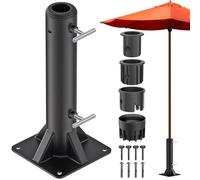 Dolibest Pied Parasol, Support de Tube de Parapluie Base Stable pour Parasol 30cm Hauteur avec 3 Douilles pour Poteaux de 3 à 5cm, Convient Aux Terrasses en BéTon ou Een Bois, Carré