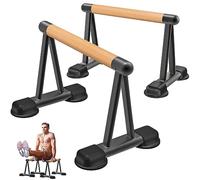 Dolibest Poignées de Pompes, Barres de Parallettes Pressup Pushup Support avec Poignée en Bois de Gym pour L-Sit/Dip Bar/Équipement de Musculation/Entraînement Exercice de Fitness, 660lbs/Noir