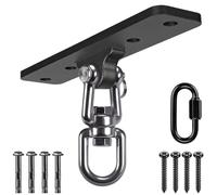 Dolibest Suspension Le Hamac Suspendre la Balançoire Ensemble de Support Pivotant 360 avec Mousqueton pour Suspendre Un Sac Lourd, Une Chaise Hamac, Support Mural en Bois/Béton, Jusqu'à 600lbs