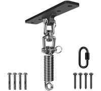 Dolibest Suspension Le Hamac Suspendre la Balançoire Ensemble de Support Pivotant 360 avec Mousqueton et Ressort M6 pour Suspendre Un Sac Lourd, Chaise Hamac, Support Mural Bois/Béton, Jusqu'à 500lbs