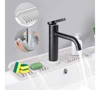 Dolic Protection Anti-éclaboussures pour évier de Cuisine, Tapis de Robinet incliné à 7° pour évier de Cuisine, Protecteur d'évier Plus Long pour évier de Cuisine (Light Grey, 17.6"x 5.5")