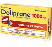Doliprane 1000 mg Suppositoires x 8 - Paracétamol - Pharmacie en ligne LaSante.net