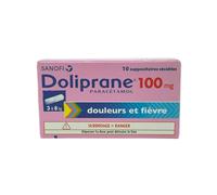 Doliprane 100mg boite de 10 suppositoires sécables
