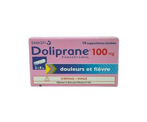 Doliprane 100mg boite de 10 suppositoires sécables