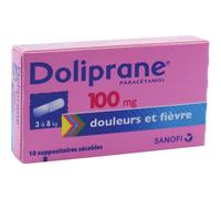 Doliprane 100mg Paracétamol Douleurs Et Fièvre 10 Suppositoires Sécables