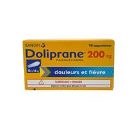 Doliprane 200mg boite de 10 suppositoires