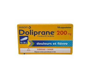Doliprane 200mg boite de 10 suppositoires