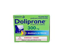 Doliprane 300mg poudre pour solution buvable boite de 12 sachets