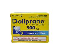 Doliprane 500mg poudre pour solution buvable boite de 12 sachets