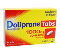 DolipraneTabs Paracétamol Douleurs Et Fièvre Adultes 8 Comprimés Pelliculés 1000mg
