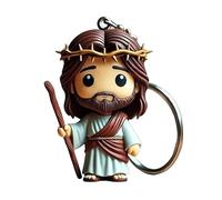 Doll Bag Porte-clés Figurine Jésus, Chaîne de e Jésus, Pendentif en acrylique, Accessoire de charme chrétien, Sac de bénédiction Petit Décoration de la maison Fait à la main pour Briefta