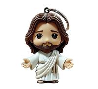 Doll Bag Porte-clés Figurine Jésus, Chaîne de e Jésus, Pendentif en acrylique, Accessoire de charme chrétien, Sac de bénédiction Petit Décoration de la maison Fait à la main pour Briefta