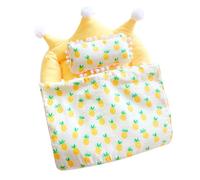 Doll Bedding, Doll Pillow Blanket, Soft Plush PP Cotton Cozy Lightweight Portable Creative Comfortable Imaginative Fun Easy Use, Kids Toy Bed for Girls Indoor Play Present, 12.6x11.81Inches, Yellow