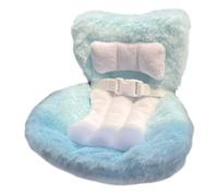 Doll Car Seat, Soft Furry Plush Cute Baby Doll Car Seat with Safety Belt Functional Ornament for Air Vent Clip Desktop Display, BlueDoll