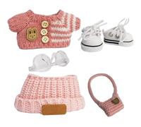 Doll Clothes, Doll Outfit Set, Toy Fashion Accessories, Handmade Knit Design, Pretend Play Dress Up, Ideal for Kids and Collectors, 5.91x6.69 inches, Pink Blue Color,1 Set