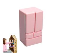 Doll Fridge, Scale Double Door Refrigerator, Toy Kitchen Appliance, Miniature Doll House Furniture for Birthday Christmas Easter, Holiday Presents, Kids, 4,45 x 2,36 x 1,97 inches