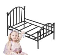 Doll House Miniature Bed - Vintage Metal dollhousse Bed, Furniture for Model Doll House Decoration, Single-Bed Design Doll House Furniture for Kid's Room Bedroom Doll House Hotel