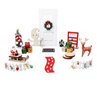 Doll House Miniature Decoration Accessories Set Wooden Diorama Figures