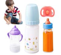 Doll Nursing Bottle - Lot de 3 bouteilles de lait Odorless Magic pour Dolls, Magic Bottles for Dolls, Flexible Doll Feeding Toy Set multifonction Pretend Play Feeding Toy Set with Pacifier for Boys