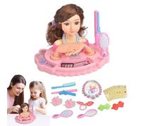 Doll Styling Head Fingend Play Kit de beauté avec accessoires pour filles | Jeu de jouets sans danger non toxique | Pratiquez la tête de la pour anniversaire, Noël, jour du Ni