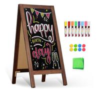 DOLLAR BOSS panneau publicitaire chevalet extérieur 48 x 100 cm, chevalet stop trottoir, tableau noir magnétique tableau à craies double face avec cadre en bois pour restaurant, café, bar, mariage