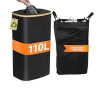 DOLLAR BOSS poubelle recyclage 110L, poubelle tri selectif, poubelle cuisine collecteur de bouteilles, grand conteneur pour bouteilles consignées, système de tri des déchets pour la cuisine.