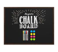 DOLLAR BOSS Tableau à craie magnétique - 88 x 118 cm - Frontière rétro - Montage mural - 4 craies - 8 aimants - Pour mariage, cuisine, bar, restaurant, menu pour la maison