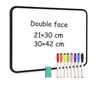 DOLLAR BOSS Tableau blanc effacable double face 30x 42cm Tableau magnétique | A3 Petit tableau blanc effaçable à sec Mini tableau blanc magnétique, Tableau blanc portable avec 8 marqueur 1 gomme