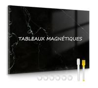 DOLLAR BOSS Tableau blanc magnétique, 30 x 40cm tableau magnétique pour le mur, impression tableau d'affichage magnétique Memoboard avec 6 aimants, 2 stylos