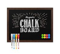 DOLLAR BOSS Tableau noir magnétique - 45 x 60 cm | Tableau mural rétro avec 4 craies et 8 aimants pour mariage, cuisine, bar, restaurant, menu pour la maison