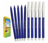 Dollar ColorMax Lot de 10 feutres de coloriage à pointe en feutre Bleu Idéal pour dessiner des marques de couleur, des croquis, des écritures, des fêtes d'enfants, des écoles